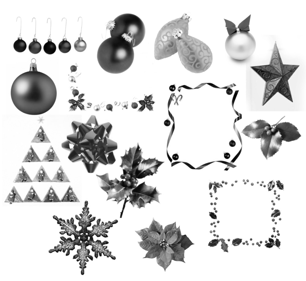 Pinceaux Décorations de Noël (site Spy-Glass)