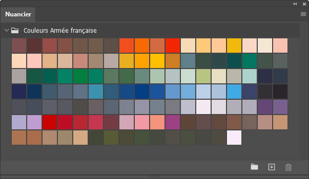 Nuancier couleurs Armée française
