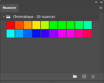 Nuancier chromatique 20 couleurs