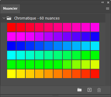 Nuancier chromatique 60 couleurs