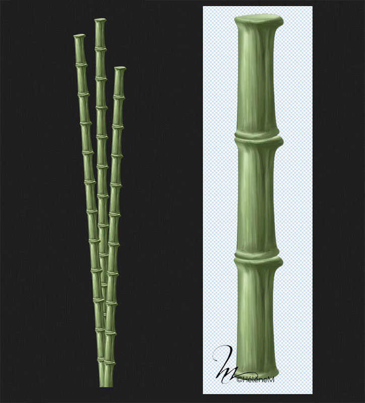 Dupliquer les tronçons pour créer le bambou