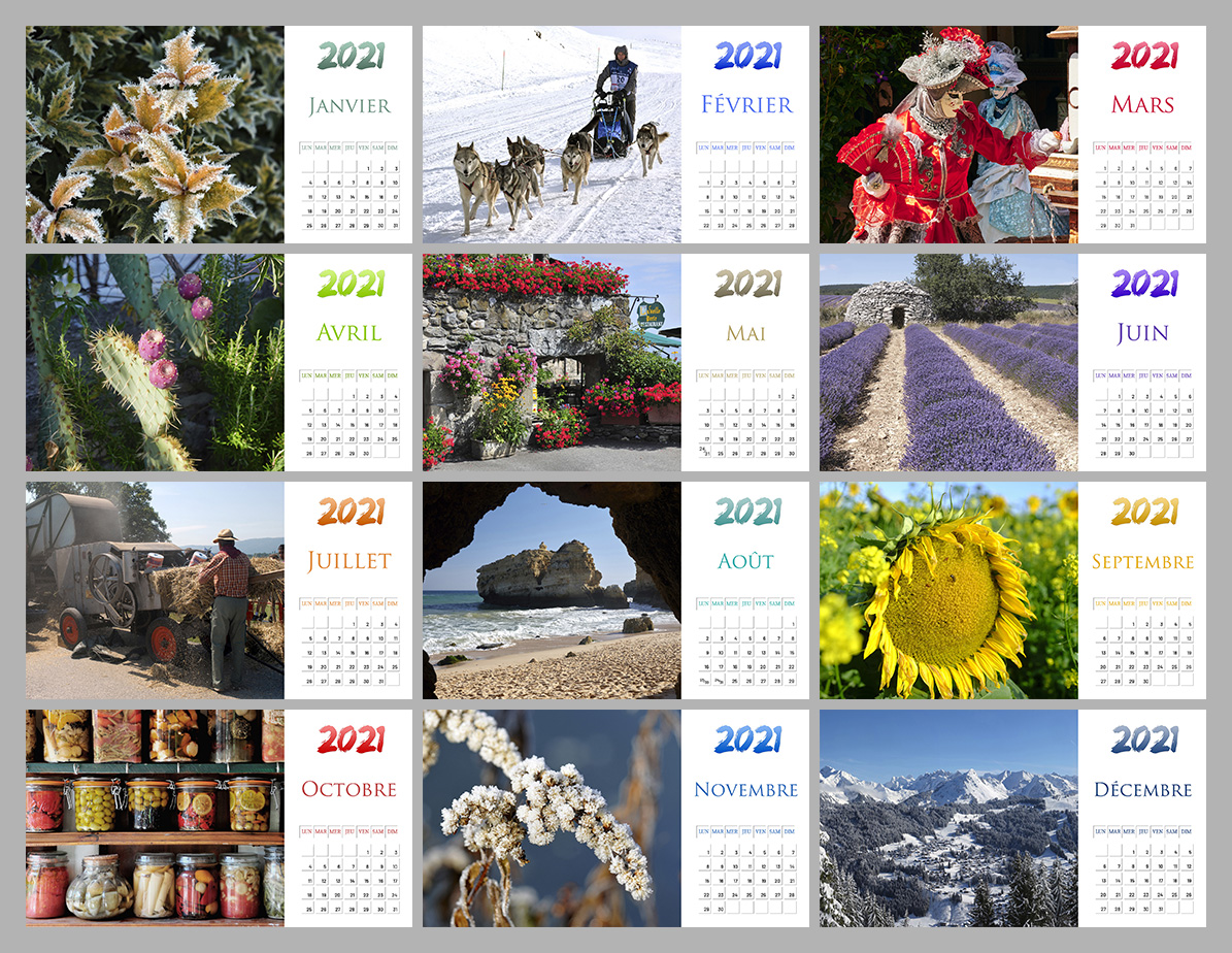 Calendrier 2021 (12 images)