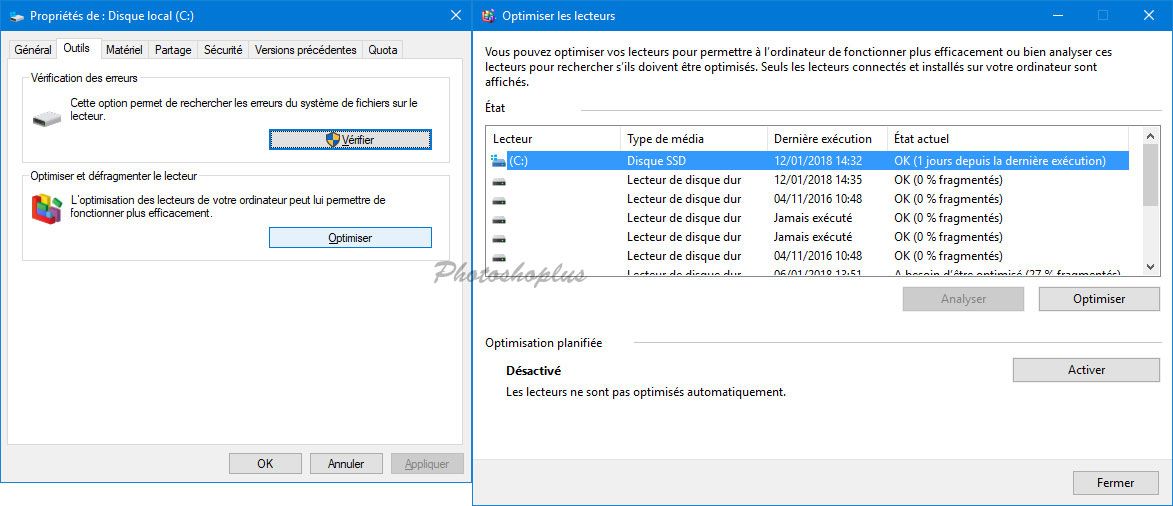 Optimiser le lecteur système Optimiser le lecteur système