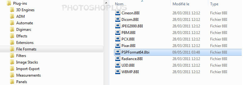 Plugin PSPFormat, Photoshop CS5, 64 bits