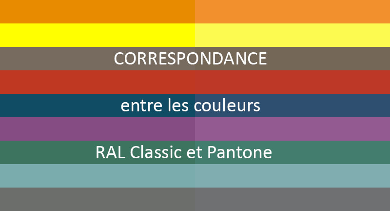 Correspondance couleurs RAL et Pantone