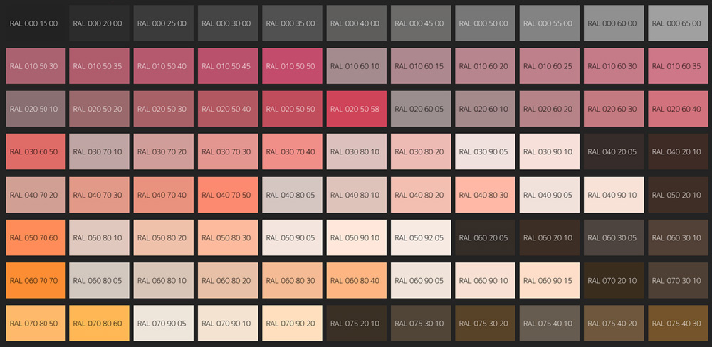 Couleurs RAL Design System+