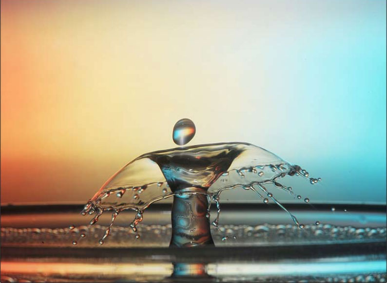Exemple de photographie de goutte d'eau Exemple de photographie de goutte d'eau