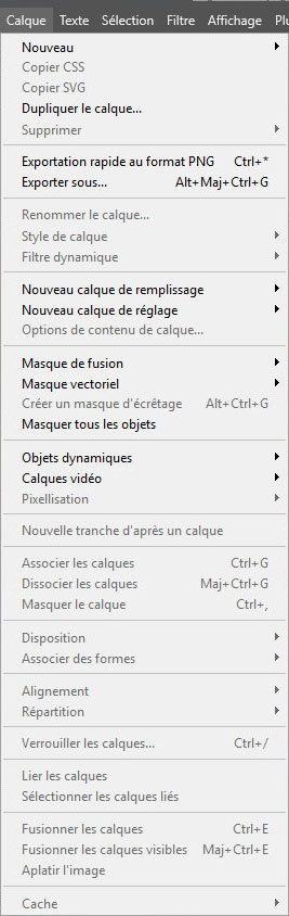 Menu Calque