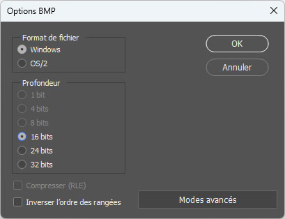 Enregistrer au format .bmp