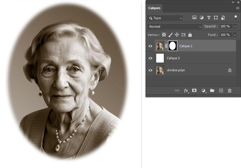 Contour progressif avec un masque de fusion
