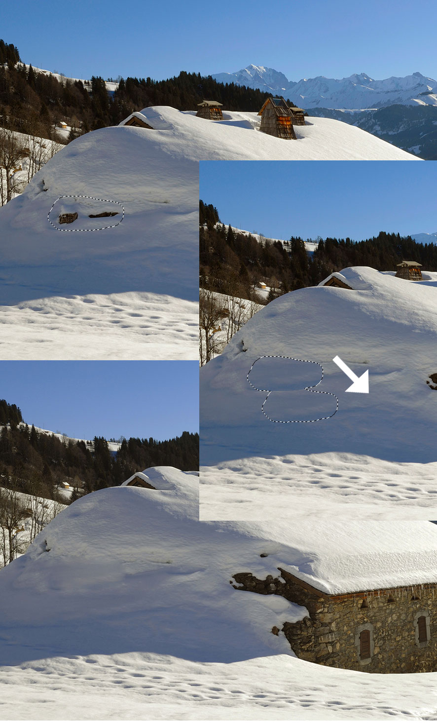 Exemple de suppression d'un objet avec l'outil Pièce Exemple de suppression d'un objet avec l'outil Pièce