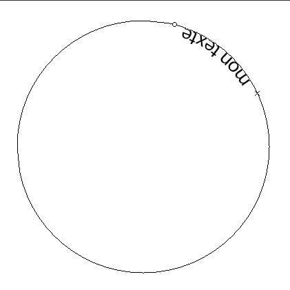 Texte à l'intérieur d'un cercle (tracé)