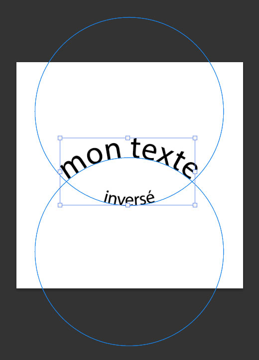 Exemple de deux textes (tracés) inversés et superposés