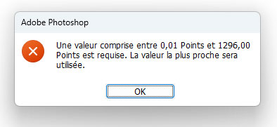 Limite de taille en pt