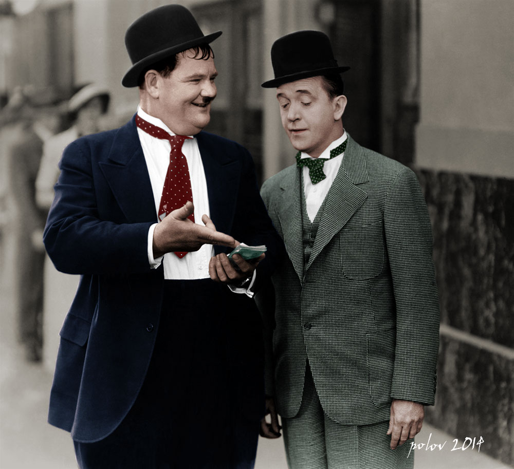 Laurel et Hardy en couleurs