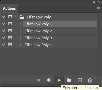 4 Actions effet Low poly