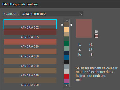 Bibliothèques de couleurs AFNOR X08-002