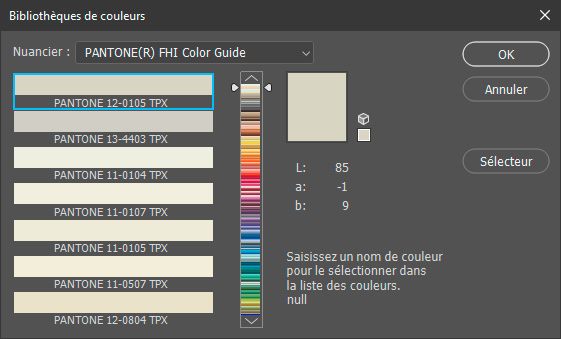 Bibliothèques de couleurs Pantone FHI Color Guide
