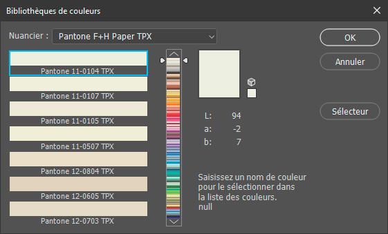 Bibliothèques de couleurs Pantone F+H Paper