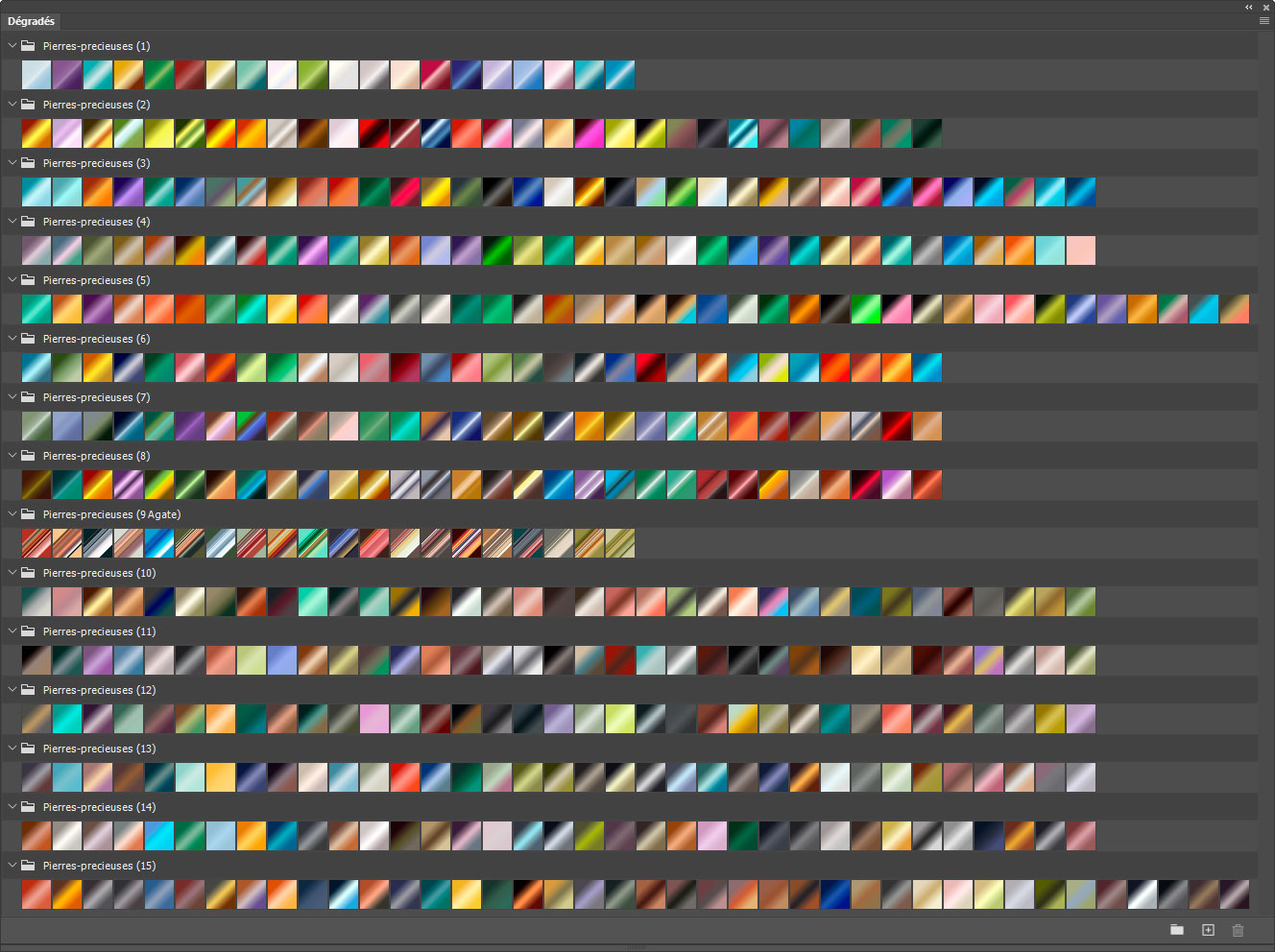 485 Dégradés Pierres précieuses (x15)