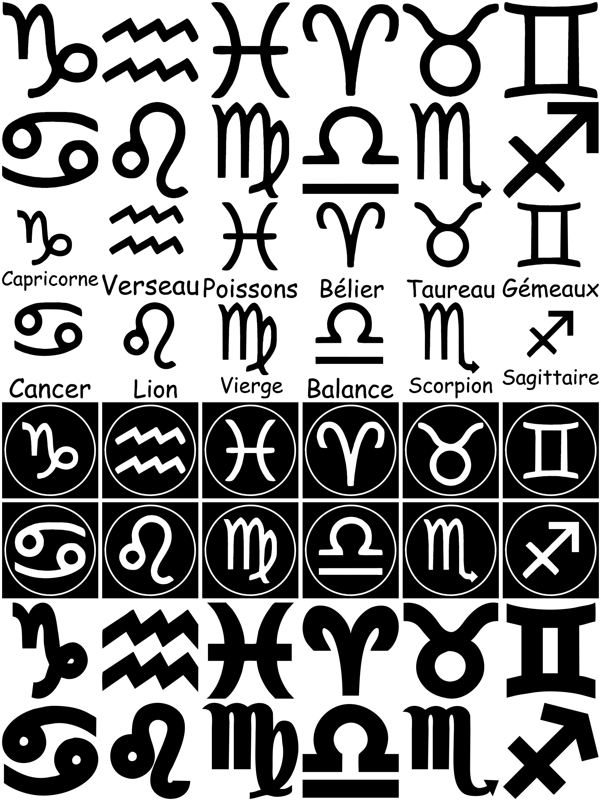 Formes Signes zodiaque (7) Formes Signes zodiaque (7)