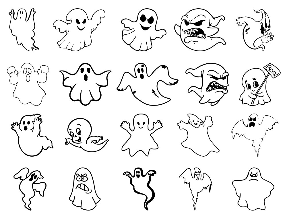 Formes personnalisées Halloween fantomes (03)