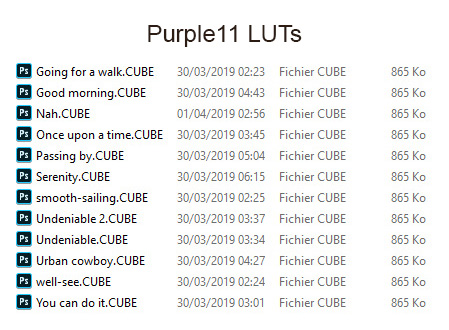 LUTs Purple11