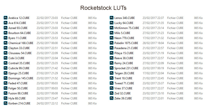 LUTs Rocketstock