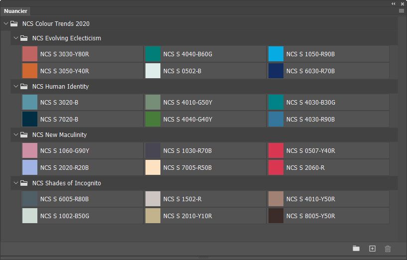 Nuanciers NCS Colour Trends 2020