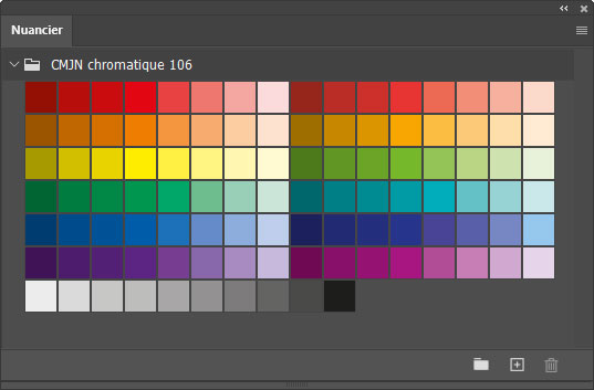 Nuancier CMJN 106 couleurs