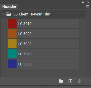 Nuancier LG Chem Hi-Pearl Film