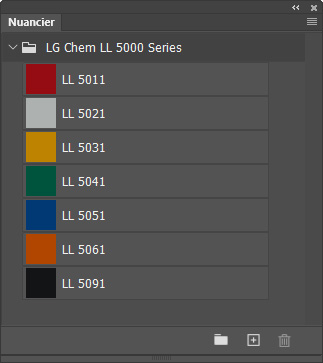 Nuancier LG Chem LL 5000 Series