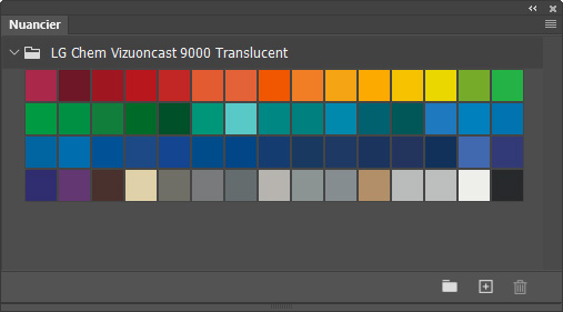 Nuancier LG Chem Vizuoncast 9000 Translucent