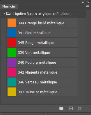 Nuancier Basics acrylique métallique Nuancier Basics acrylique métallique
