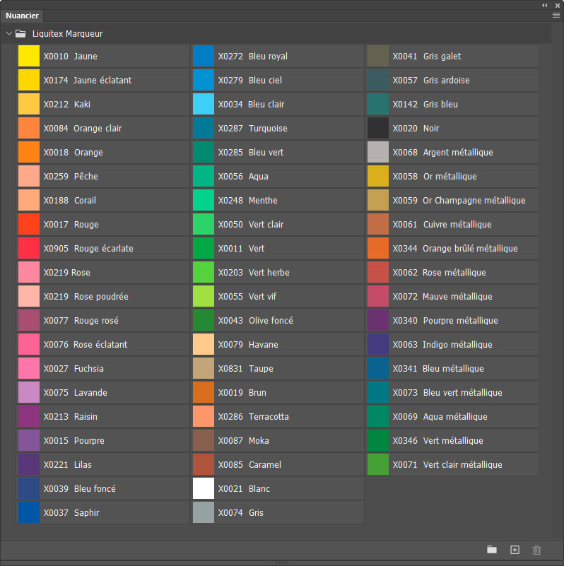 Nuancier Marqueur Nuancier Marqueur