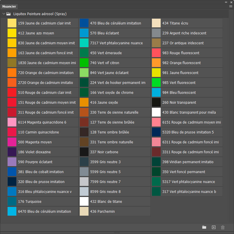 Nuancier Peinture aérosol (Spray) Nuancier Peinture aérosol (Spray)