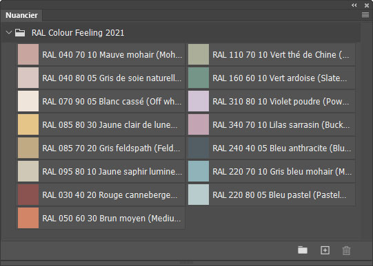 Nuancier RAL Colour Feeling 2021 Nuancier RAL Colour Feeling 2021