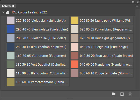 Nuancier RAL Colour Feeling 2022 Nuancier RAL Colour Feeling 2022