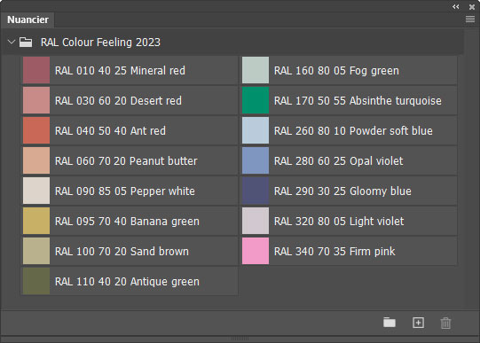 Nuancier RAL Colour Feeling 2023 Nuancier RAL Colour Feeling 2023