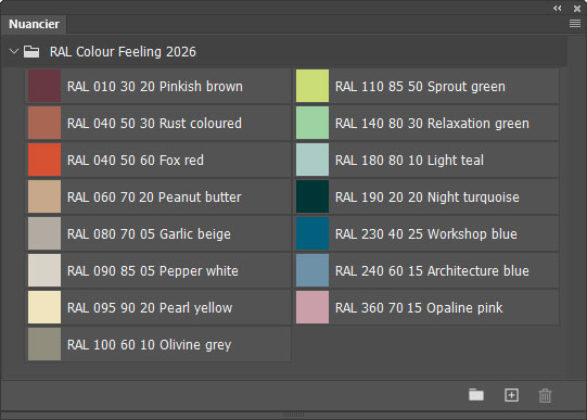 Nuancier RAL Colour Feeling 2026 Nuancier RAL Colour Feeling 2026