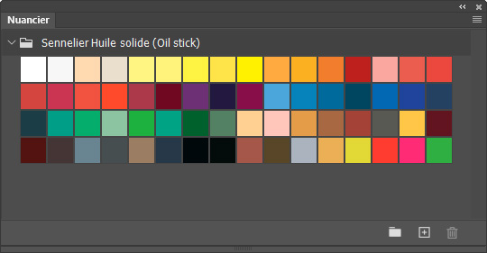 Nuancier Sennelier Huile solide (Oil stick) Nuancier Sennelier Huile solide (Oil stick)