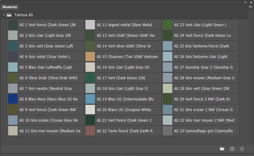 Nuancier Tamiya Spray AS