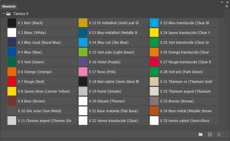 Nuancier Tamiya Émail brillant X
