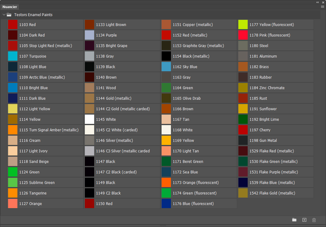 Nuancier Testors Enamel Paints