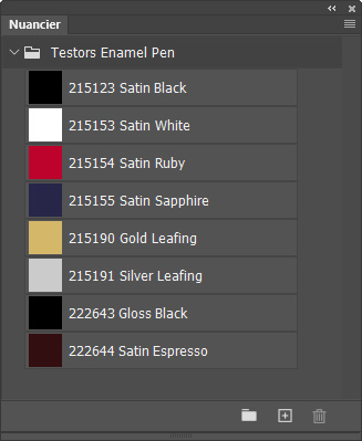 Nuancier Testors Enamel Pen