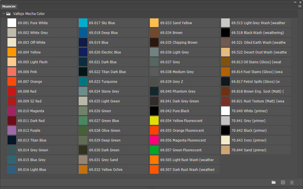 Nuancier Vallejo Mecha Color Nuancier Vallejo Mecha Color