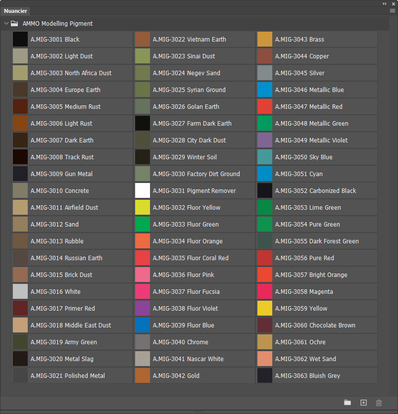 Nuancier AMMO Modelling Pigment