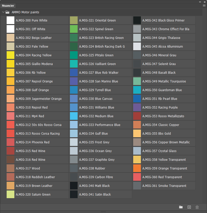 Nuancier AMMO Motor paints