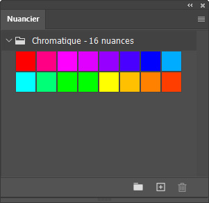 Nuancier chromatique 16 nuances