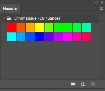 Nuancier chromatique - 18 nuances